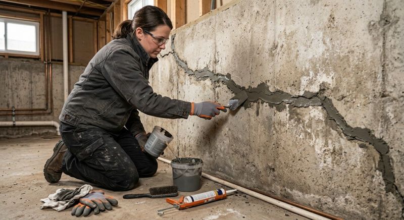 Cracked Basement Floor Repair in High Point, NC