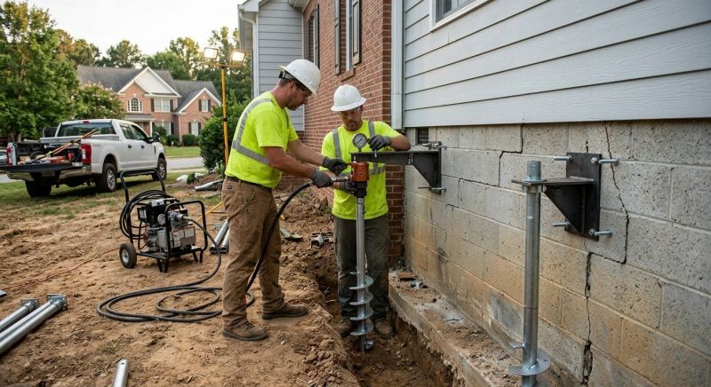 Helical Piers Installation in High Point, NC