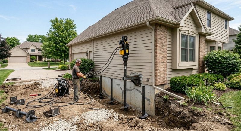 Helical Pile Installation in High Point, NC